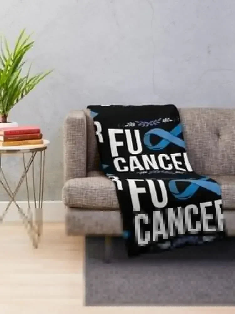 Поддержка осведомленности о раке толстой кишки темно-синее одеяло декоративное