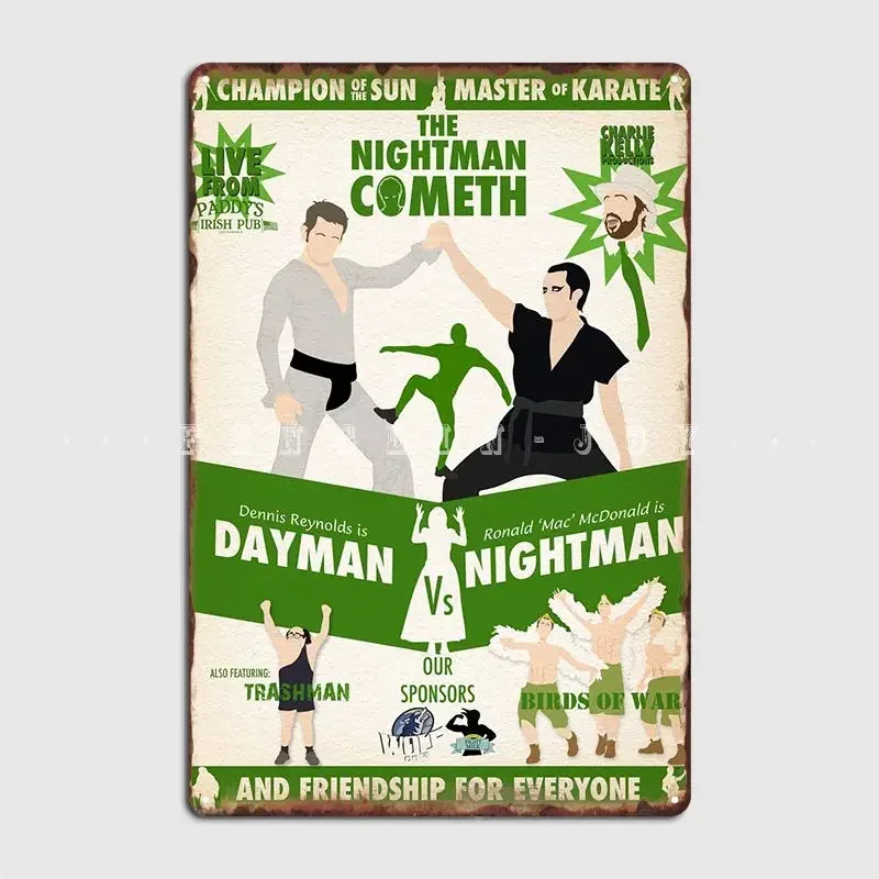 Ночной человек комет зеленый плакат металлическая табличка на заказ настенная