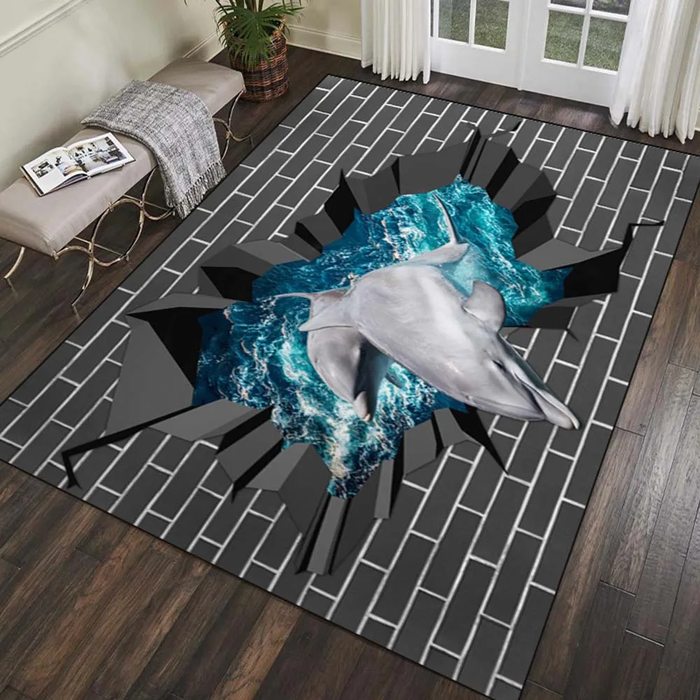 

3D Spider Print Trap Carpet Areas Rug Rectangle Non-slip Floor Mat Living Room Bedroom Halloween Home Decoration Trap Carpet