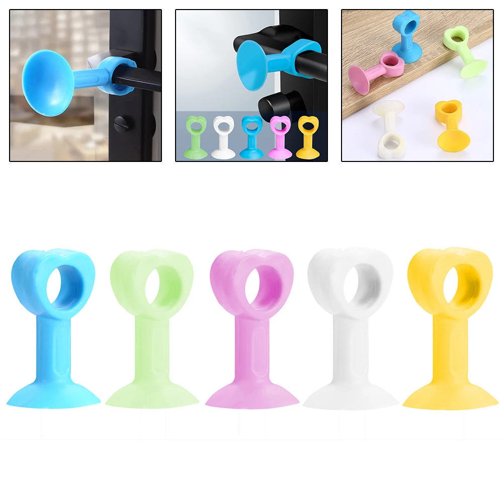 Купи 1pc Door Stopper Baby Safety Protector Guard Silicone Wall Protector Anti-Collision Stops Punch free Heart Shape For Bathroom за 100 рублей в магазине AliExpress