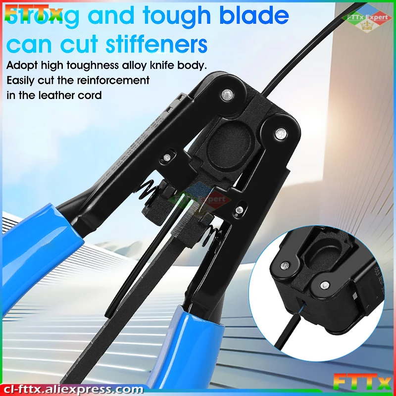 FTTH Optical Fiber Stripping Tool 5G Leather Cable Stripper Pliers 2.1*1.6mm Photoelectric Composite Cable Wire Stripper