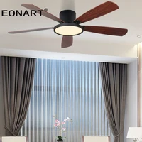 52Inch Low Floor Led Ceiling Fan Lamp Roof Lighting Fan Modern Decorate Plywood Blade Dc Ceiling Fan Remote Control Ventilador