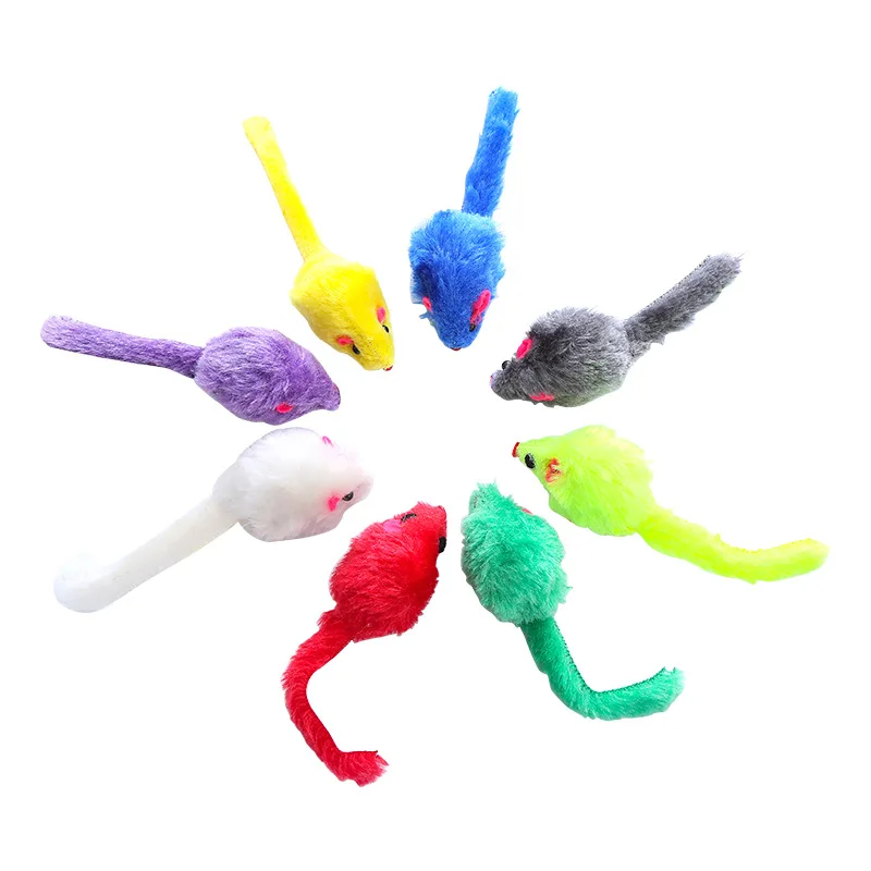 Игрушка-мышь плюшевая для кошек, мягкая, однотонная, 5 шт. (art.: 3920bfb888ddc) - 3920bfb888ddc