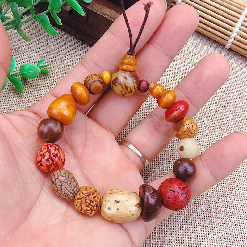 Vintage Natural 18 Bodhi Seed Bracelet Bangles Buddha Charm Tibet Buddhist Prayer Wood Beads | Украшения и аксессуары