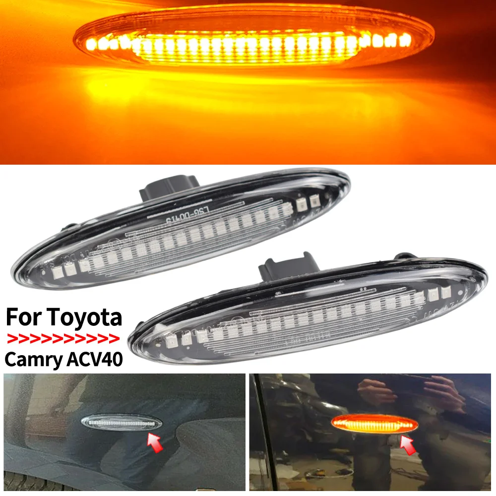 

Dynamic Turn Signal Light Side Marker Indicator Sequential Blinker Lamp For Lexus IS250 IS350 SC430 Toyota Highlander Camry ACV4