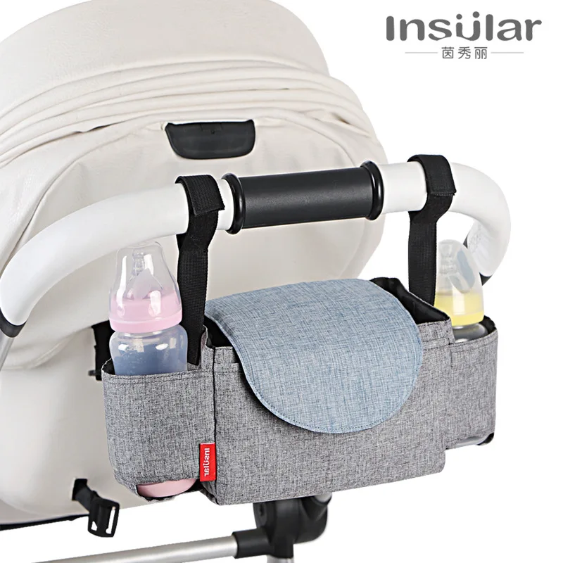 Baby Stroller Organizer with Drink and Cup Holders Waterproof Cover, Shoulder Strap, Zipped Pocket. Fits all Strollers