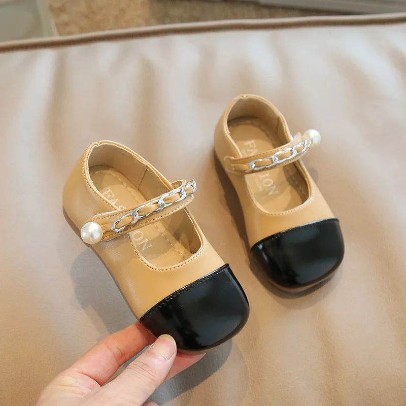 

Детская весенне-Осенняя обувь CAPSELLA для девочек, элегантная повседневная обувь с жемчугом на липучке, детская модная Лоскутная обувь на плоской подошве для девочек, размер 21-30