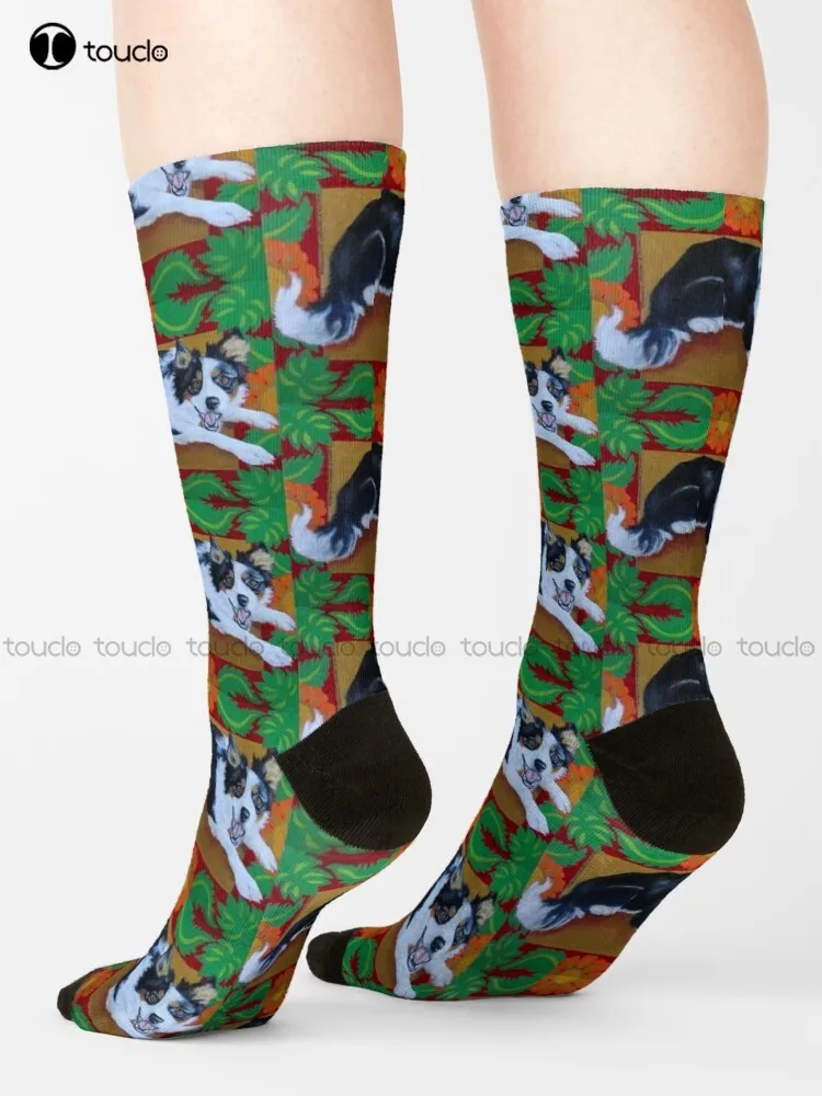 

Border Collie Ready To Work! Socks Cotton Socks For Men Personalized Custom Unisex Adult Teen Youth Socks 360° Digital Print