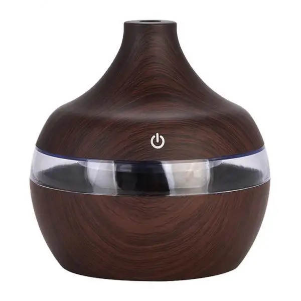 

2xWood Grain USB LED Home Essential Oil Diffuser Mute Humidifier Dark Brown