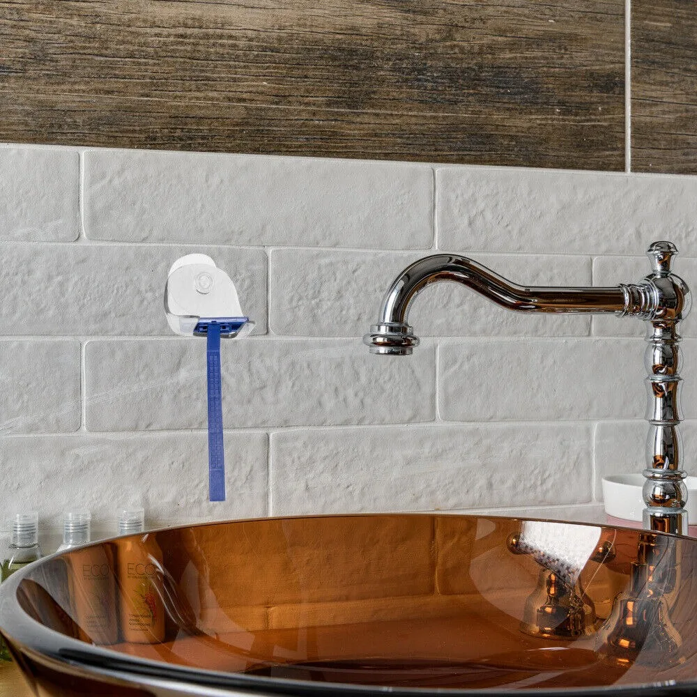 

Wall Mounted Wash Basin Accessories With Suction Cups Bathroom Glass Shelf Shaver Holder Planing Frame Razor Holder