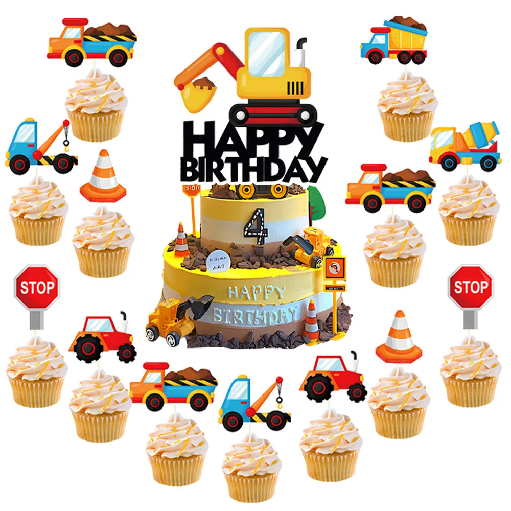 

Excavator Birthday Cake Topper Engineering Theme Cake Topper Happy Birthday Party Cake Decor Boys First Birthday Party Decor