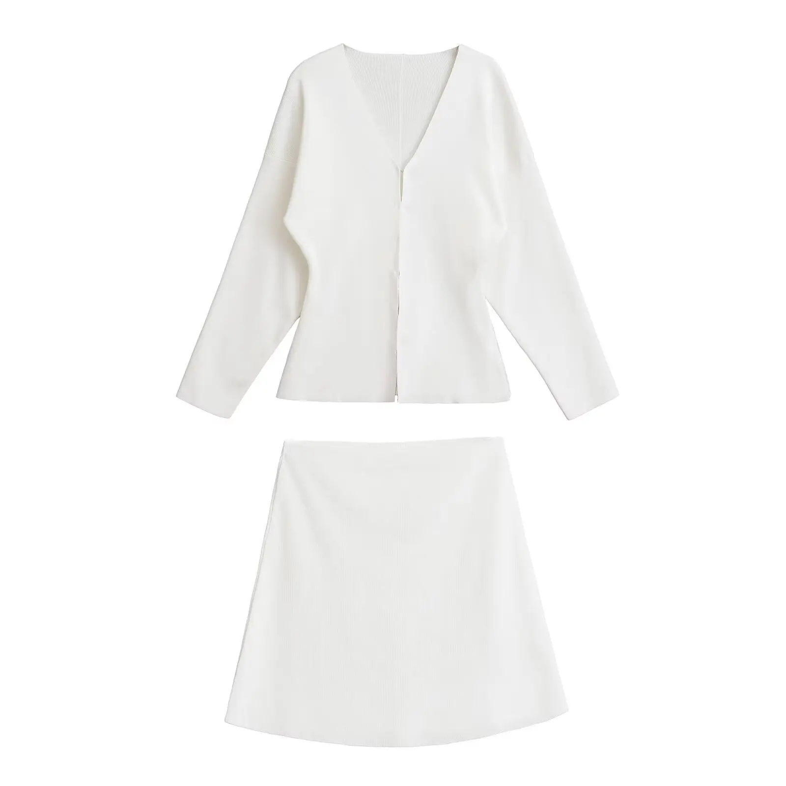 Элегантный женский вязаный модный комплект с мини-джабой высокой талией и топом