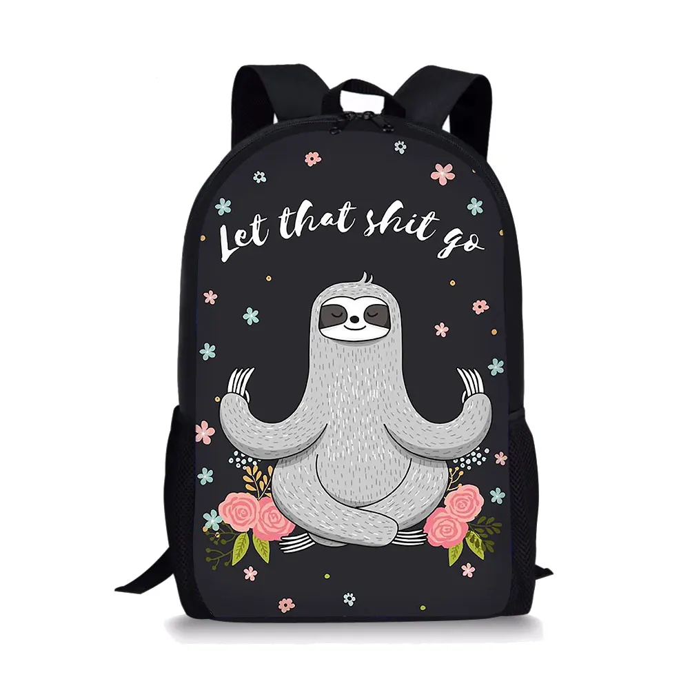 Cartoon Sloth Pattern Print School Bags Daily Travel Climbing Durable Backpack Trendy Birthday Gift for Kids Fashion Knapsack