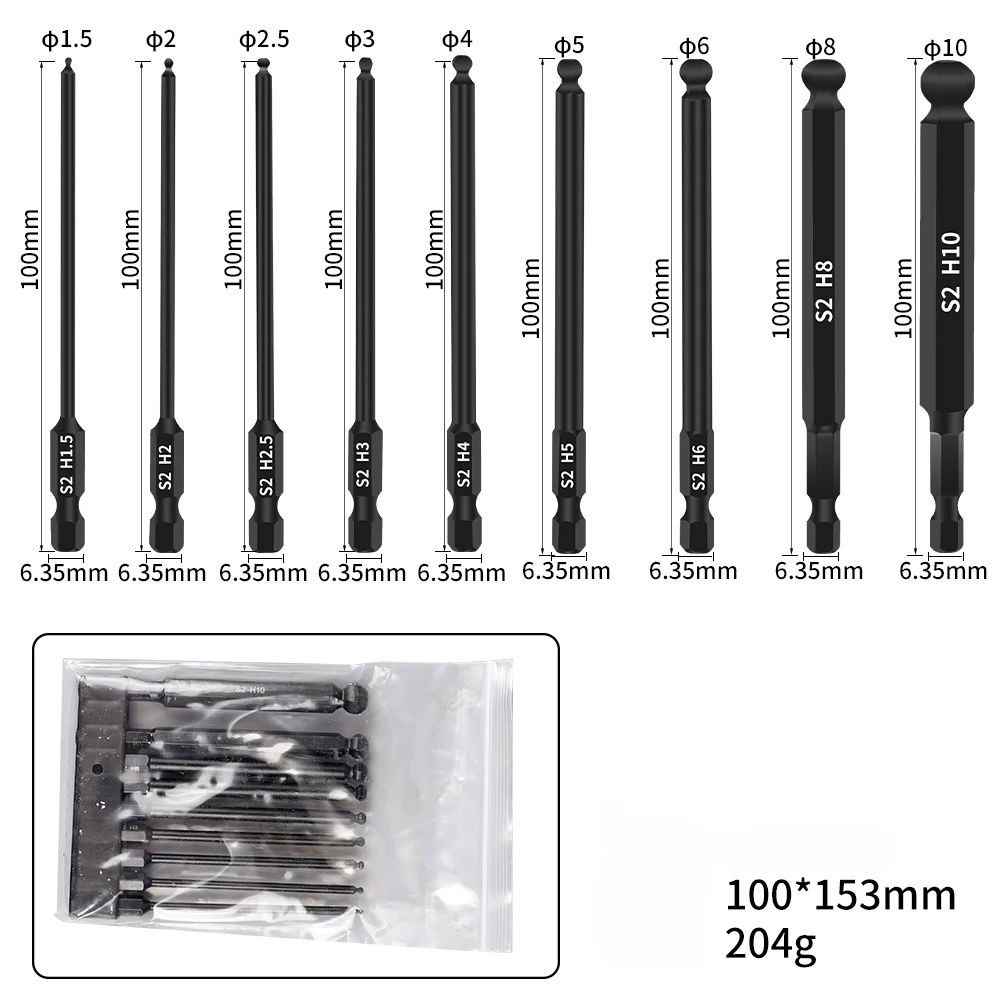 

Набор шестигранных гаечных ключей, 9 шт., 1/4 дюйма