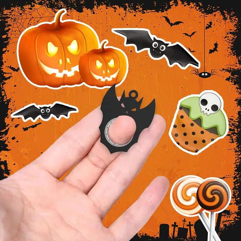 

Halloween Creative Fidget Spinner Toy Bat Demon Ghost Keychain Hand Anti-Anxiety Relieves Stress Bottle Opener Kids