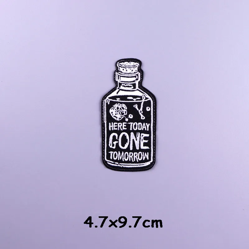 Патчи с вышивкой черепа и цветов для одежды наклейки-скелеты в стиле панк нашивки