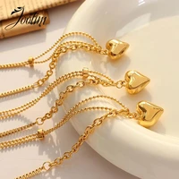 joolim jewelry pvd gold finish fashion no fade three dimensional heart pendant necklace trend 2022 stainless steel