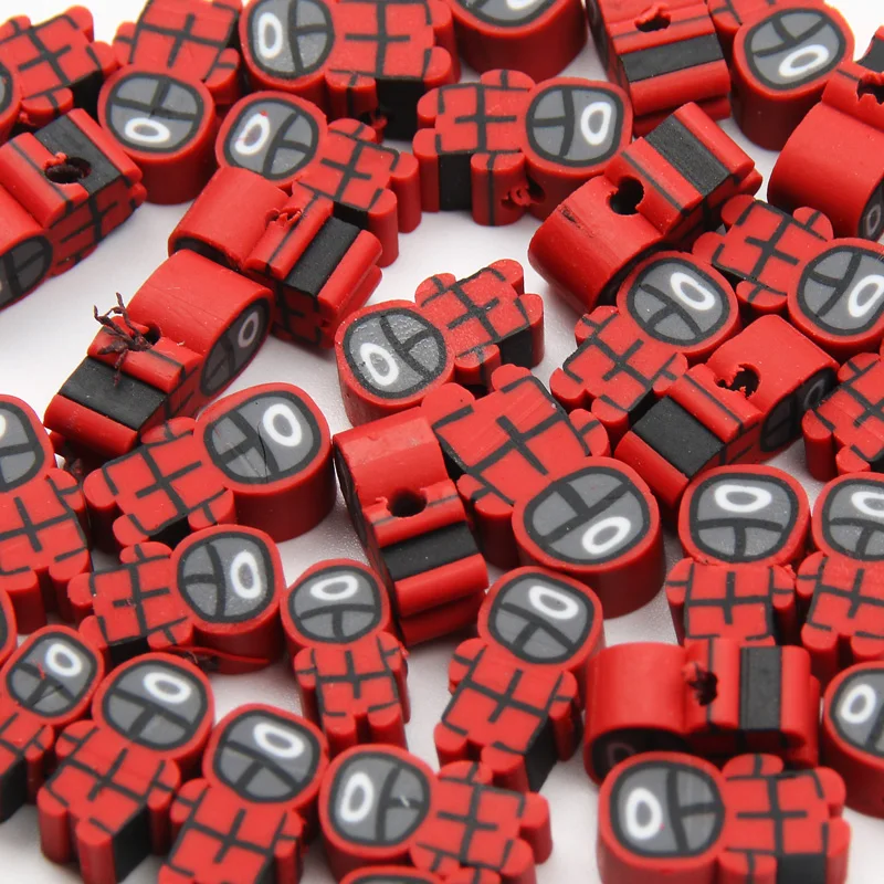 

20pcs/lot Red Cartoon Polymer Clay Beads Loose Spacer Beads For Jewelry Making Diy Bracelet Earrings Accessories