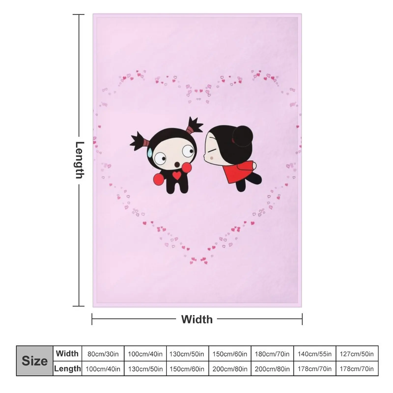 Модное ворсистое очень большое одеяло для манги Pucca Loves Garu