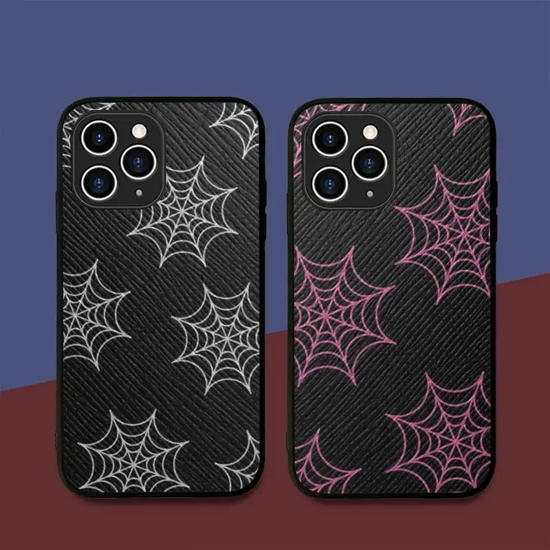 Spider web Phone Case Hard Leather Case for iPhone 11 12 13 Mini Pro Max 8 7 Plus SE 2020 X XR XS Coque