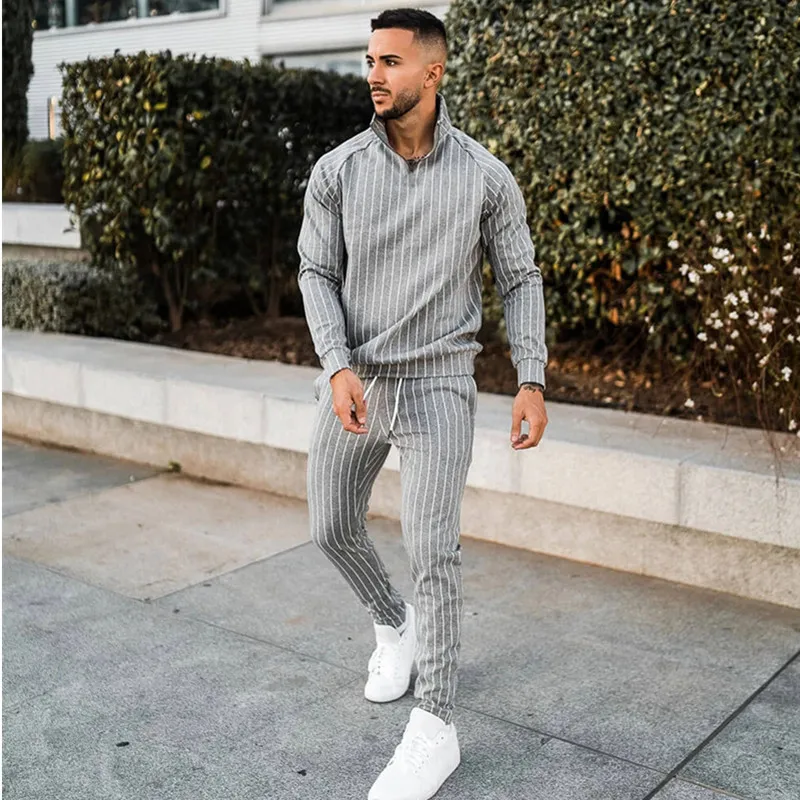 Pria Pakaian Olahraga Binaraga Pria Setelan Kaus Baju Olahraga Kebugaran Kasual Aktif Ritsleting Pakaian Luar Pakaian Latihan