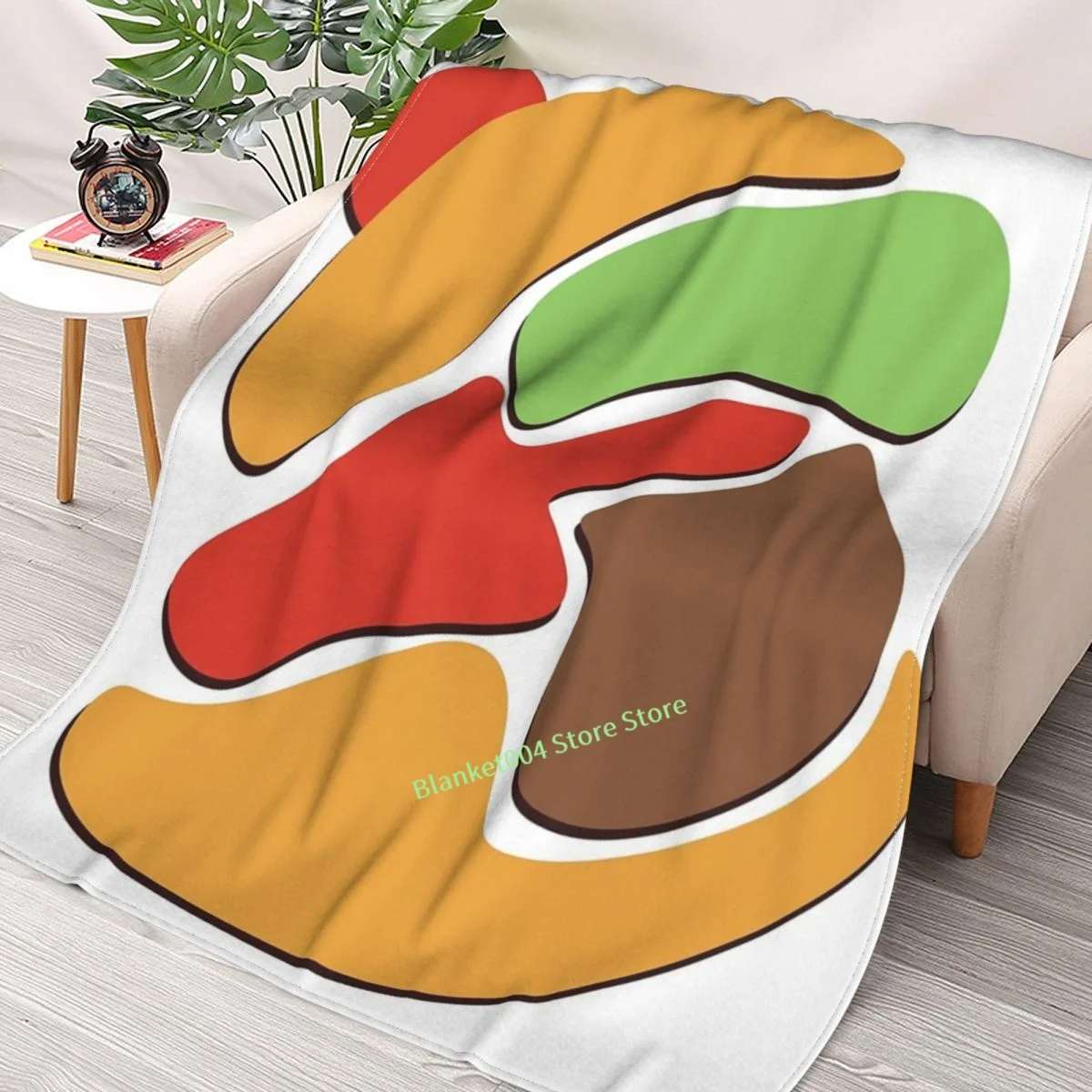 

Burger Splatter Throw Blanket 3D printed sofa bedroom decorative blanket children adult Christmas gift