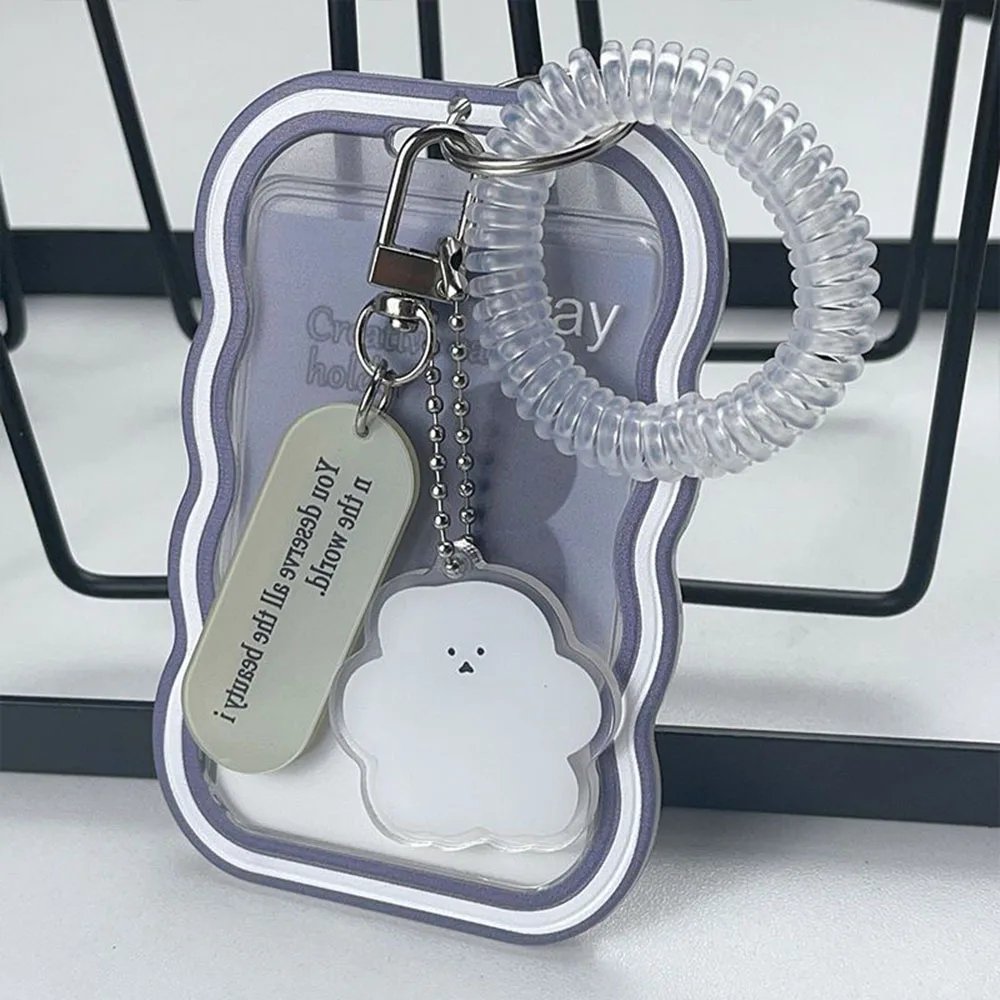 

Original Design Cloud Shape Kpop Photo Card Holder Idol Photo Protective Case Keychain Photocard Holder Student's Stationery
