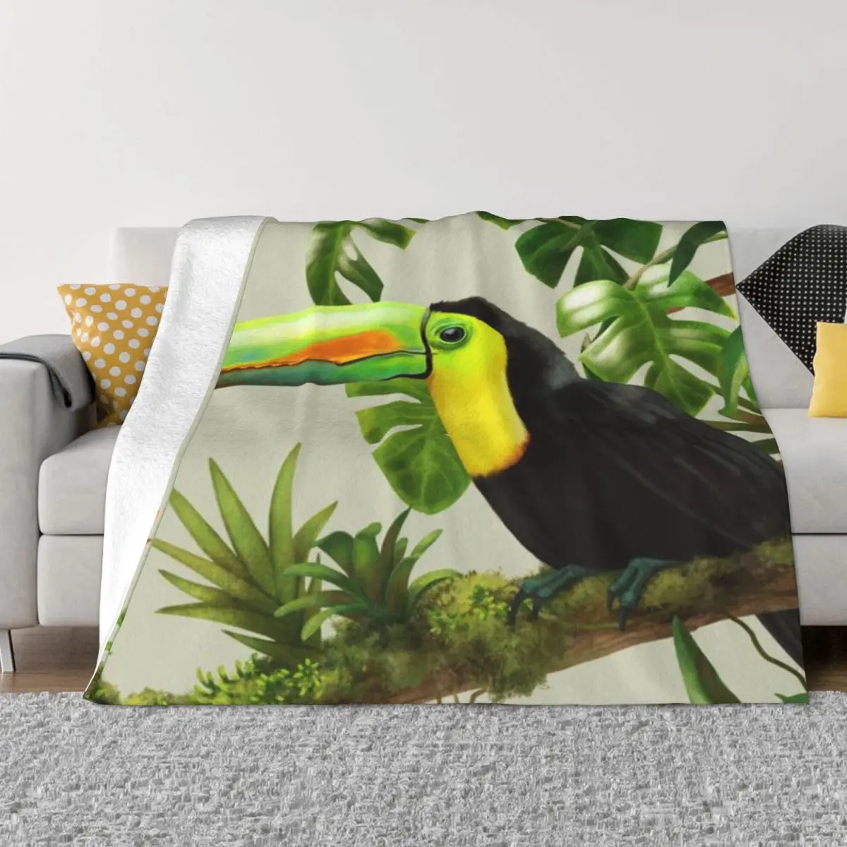 Туканы и бромелиады-холщовый фон ультра-мягкое Флисовое одеяло