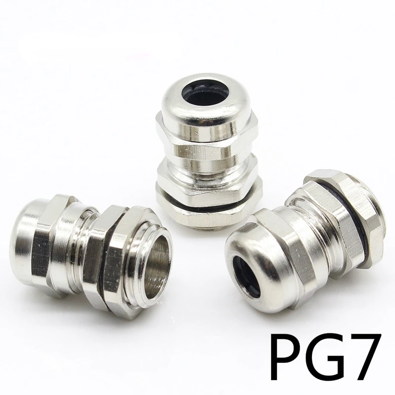 

3 Pcs Stainless Steel PG7 3.0-6.5mm Waterproof Connector Cable Gland