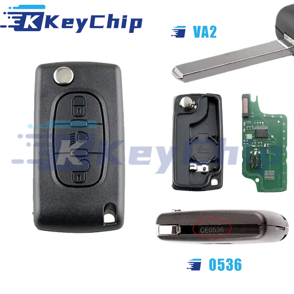 

KeyChip Pro для Citroen C1-C5 Xsara Peugeot 207 307 308 407 607 флип-ключ дистанционного управления 433 МГц ASK FSK 46 чип 0523 0536 VA2 HU83