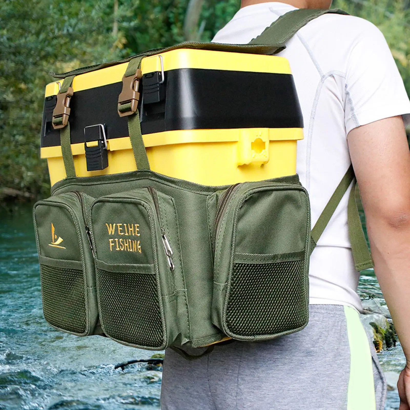 Fishing Tackle Bag Lure Gears Storage Durable for Fishing Saltwater Hiking