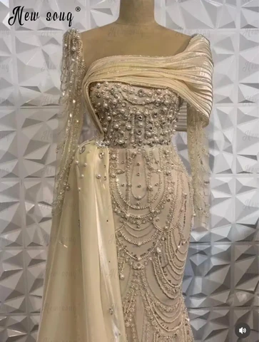 Модное вечернее платье цвета шампанского, роскошное платье в арабском стиле знаменитостей, свадебные платья из Дубая, женское платье с бисером для вечеринки