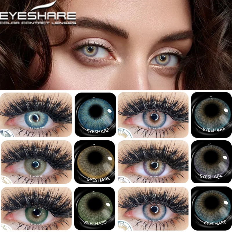 eyeshare natural color lens eyes 2pcs color contact lenses for eyes blue gray color lens yearly beauty cosmetic contact lens eye free global shipping