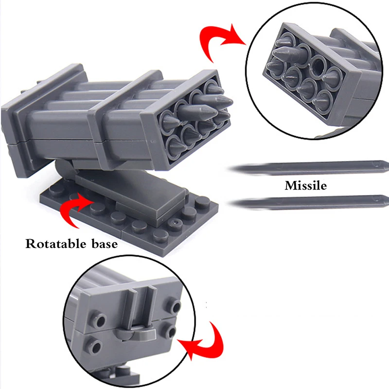 Конструктор MOC Rocket Gun сборочное оборудование набор кирпичей военная бомба