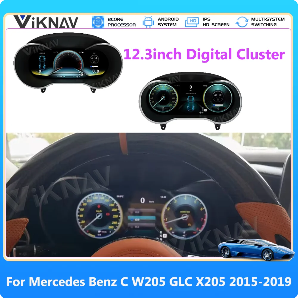 

Автомобильная приборная панель для Mercedes Benz C W205 GLC X205 2015-2019 дисплей инструмент мультимедийный GPS измеритель скорости экран цифровой кластер