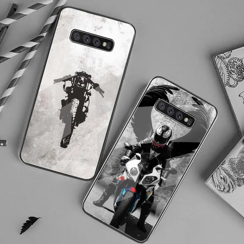 

Moto Cross Motorcycle Sports Phone Case Tempered Glass For Samsung S20 Plus S7 S8 S9 S10 Plus Note 8 9 10 Plus