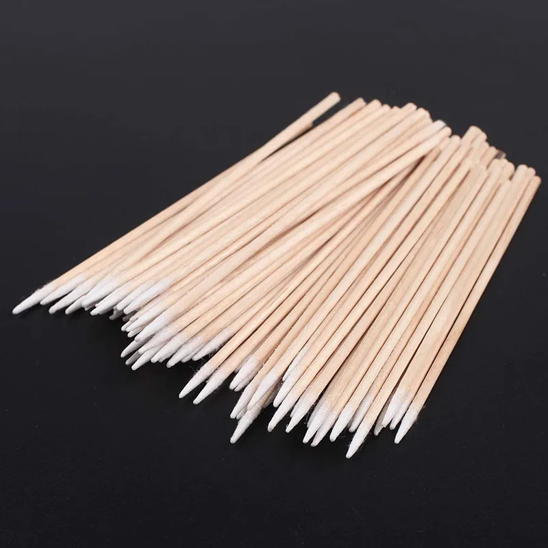

10cm Wooden Cotton Stick Swabs Buds For Cleaning The Ears Eyebrow Lips Eyeline Tattoo Makeup Cosmetics 1000pcs