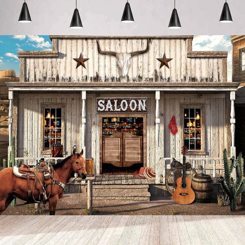Западный салон ковбойский фон для фотосъемки дикий запад деревянная дверь сарая