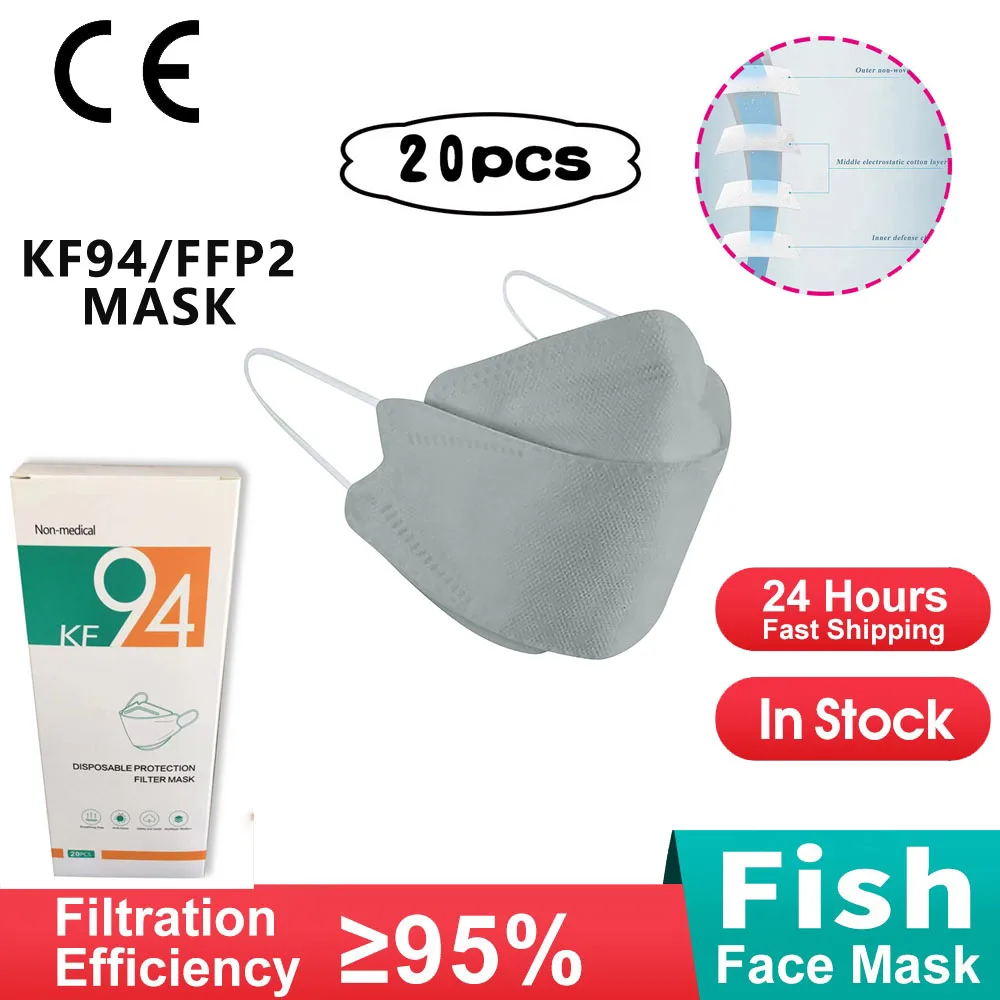 

20 шт. маски одноразовые взрослые уличные рыбки нетканые маски для лица 4-слойные маски для лица 3D маска для рта косплей на Хэллоуин