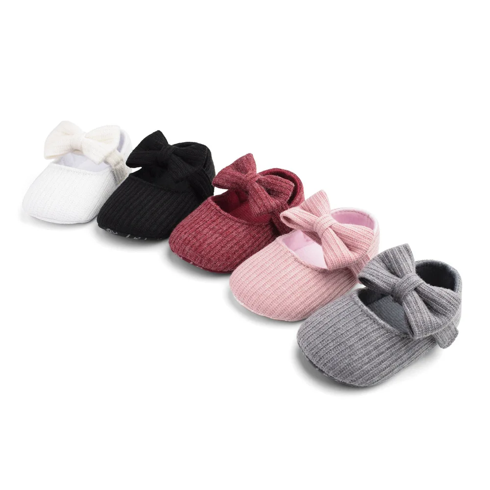 Newborn Infant Pram Girls Princess Moccasins Bowknot Solid Soft Shoes Baby First Walkers Baby Girl Boy Shoes images - 6