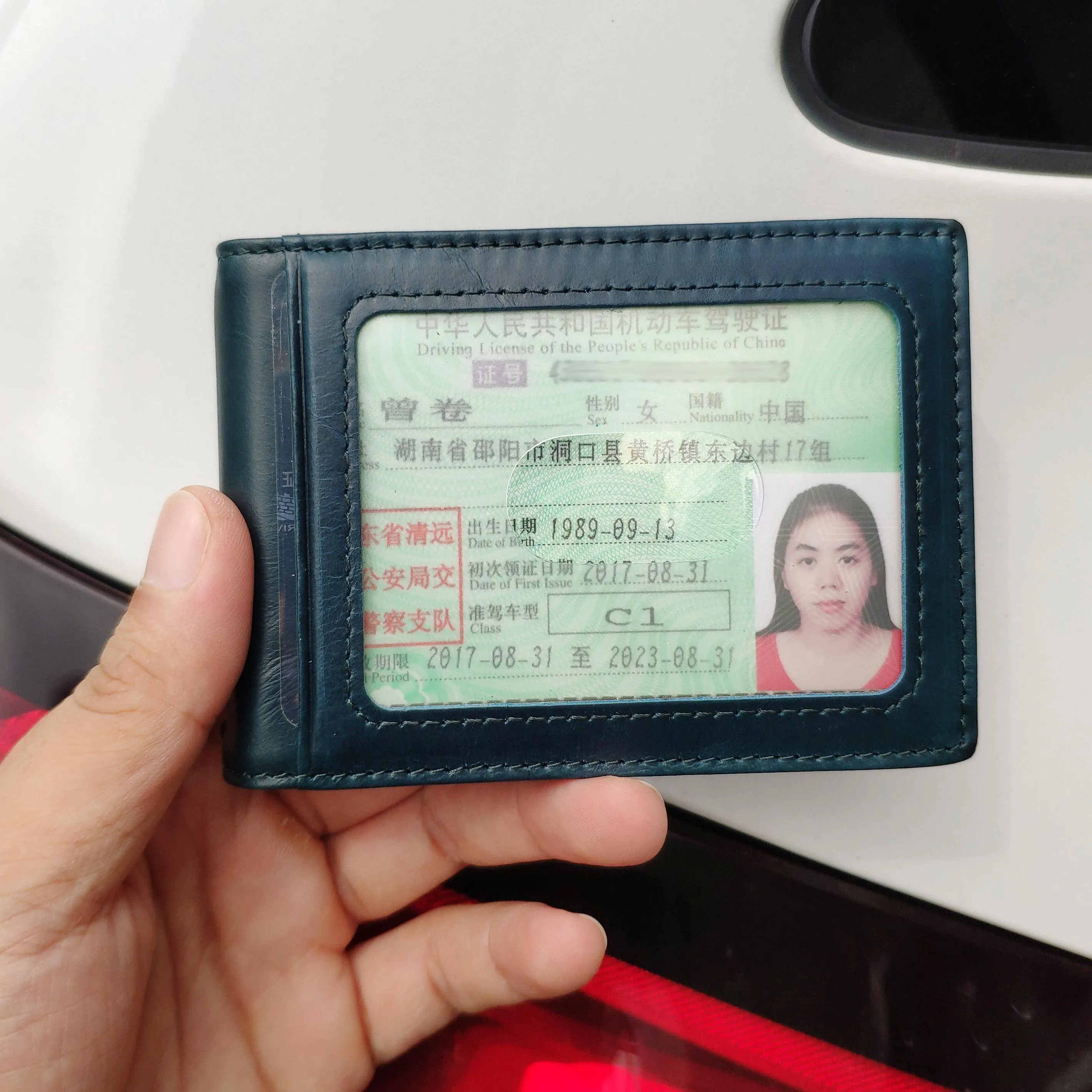 Магнитный зажим для денег тонкий кожаный бумажник с передним карманом и