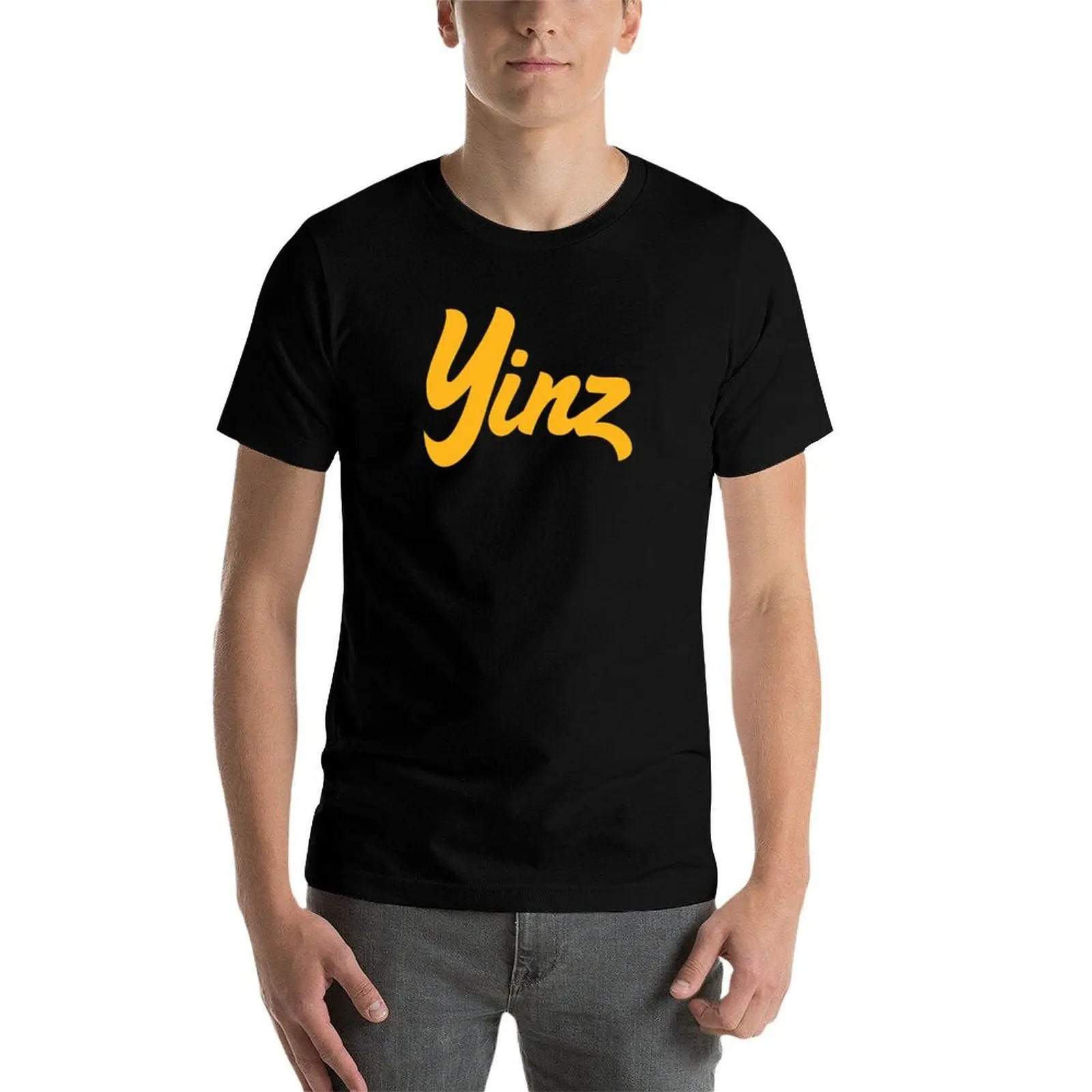 Фото Футболка YINZ (Gold Script) большого размера с короткими рукавами №4