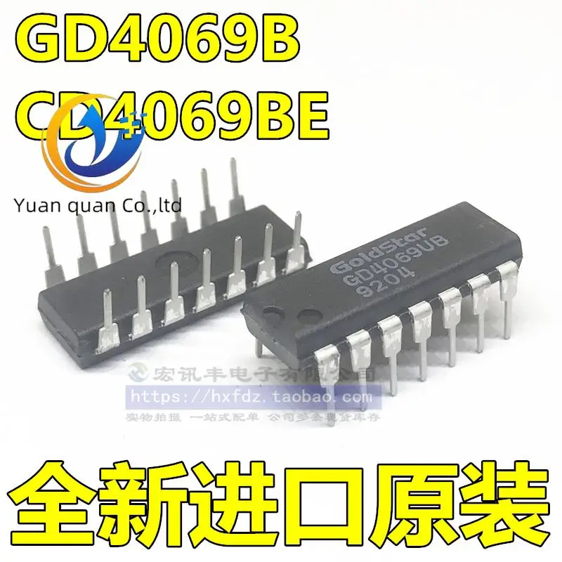 

30pcs original new CD4069UBE GD4069UB DIP-14 six-non-gate (inverter)