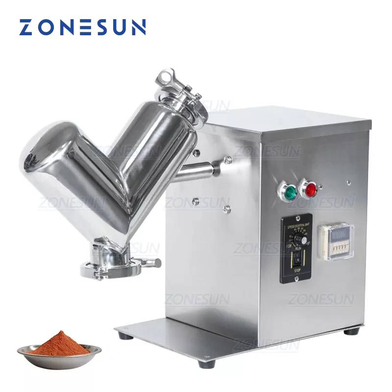 ZONESUN V2 Powder Mixing Machine Stainless Dry Powder Mixer 