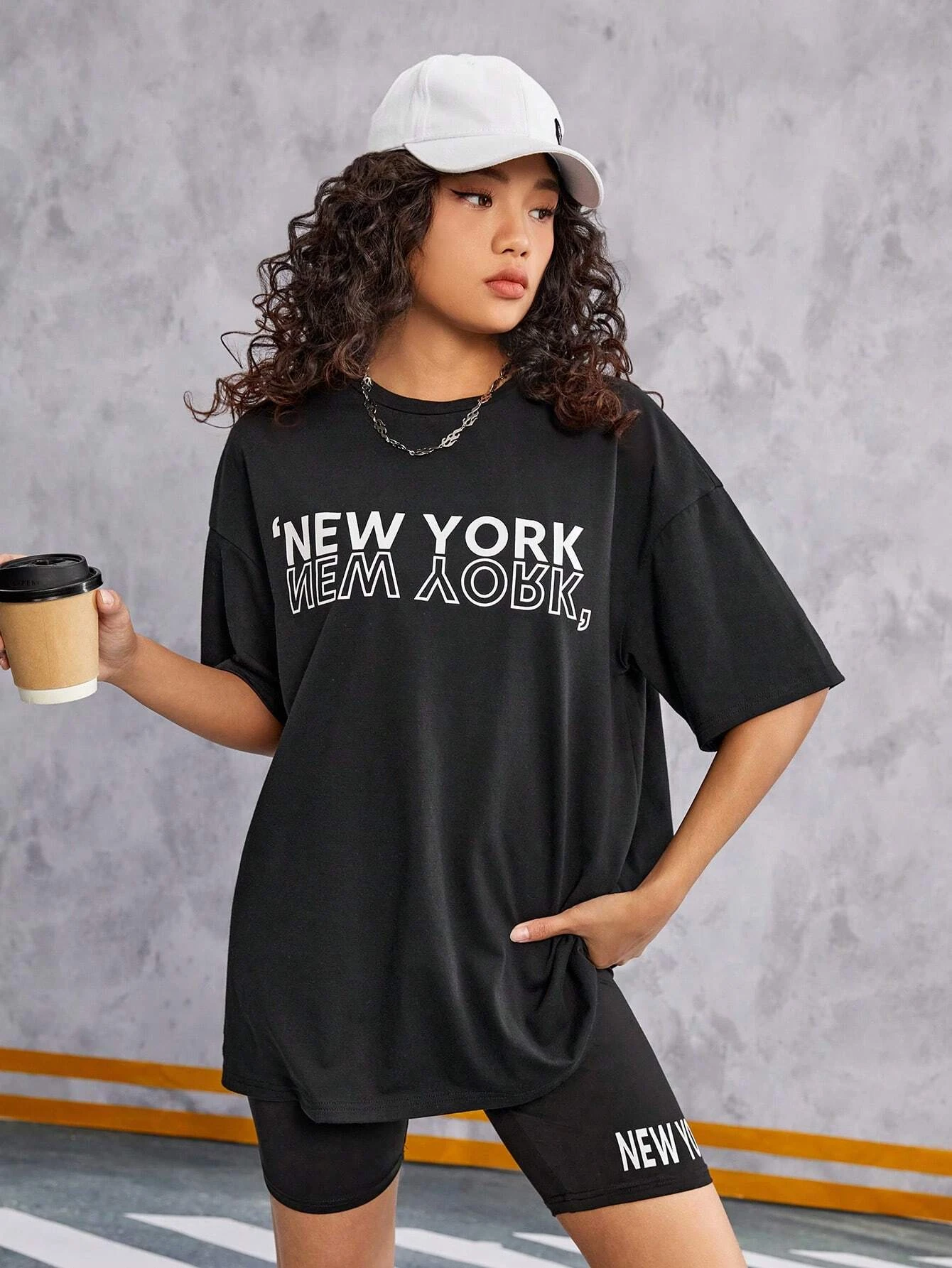 Женский комплект футбольной рубашки Нью-Йорка повседневный из смеси хлопка и