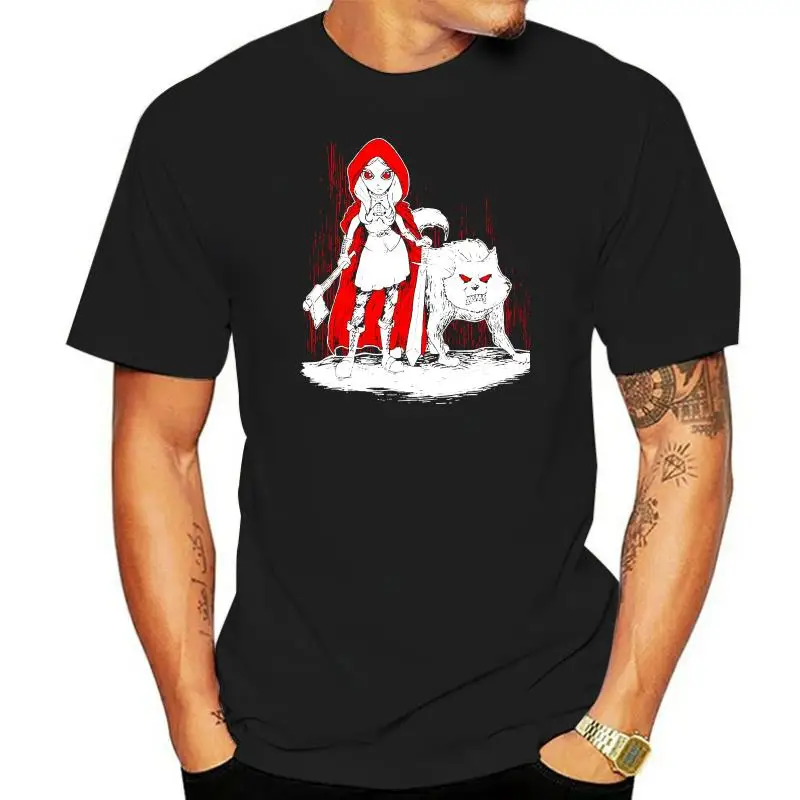 

Dark Red Riding Hood T-Shirt Mens Evil Gothic Wolf Plus Size Tee Shirt