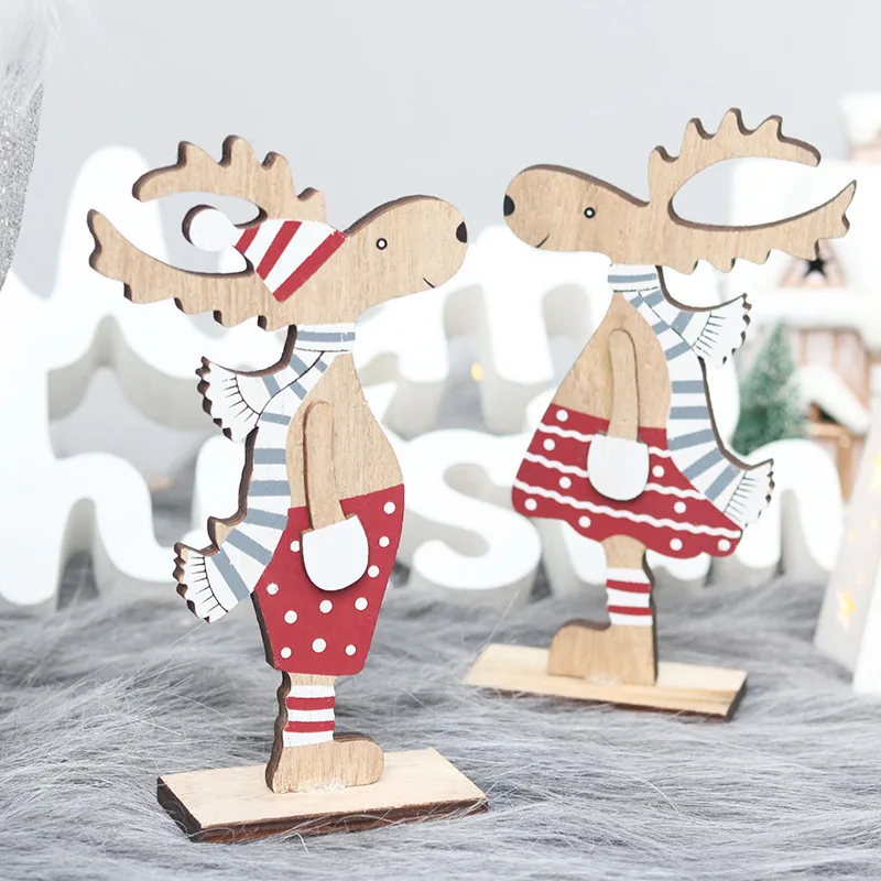 

Christmas decorations Collage painted wood ornaments Party table ornaments