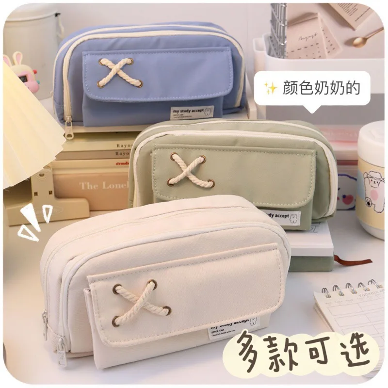 

INS Minimalist Niche Stationery Pen Box Storage Large Capacity Pen Bag with High Appearance Value Junior High School Students