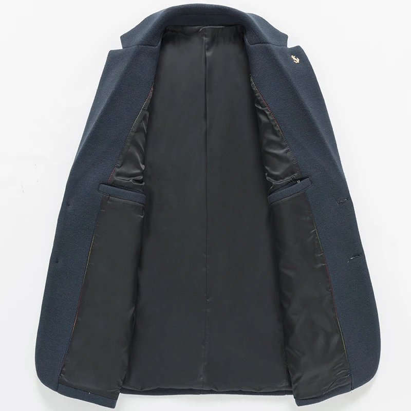 Новинка 2024 мужские твидовые блейзеры из овечьей шерсти синие серые черные