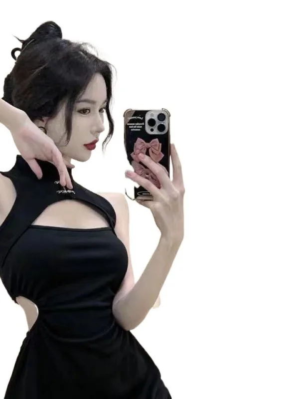 Платье-Ципао женское ТРАПЕЦИЕВИДНОЕ мягкое свободное приталенное платье с